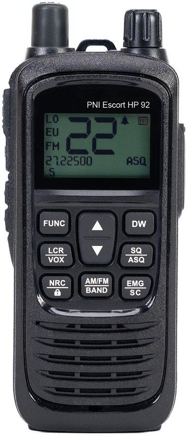 PNI Escort HP 92 Multi Standard 4W, 12-24V AM-FM nešiojama CB radijo stotelė su BNC magnetiniu pagrindu
