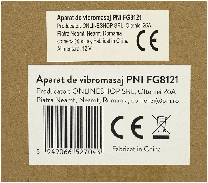 PNI FG8121 vibracinis masažuoklis, 7 masažo galvutės, 12 intensyvumo lygių, komplekte 2500 mAh baterija
