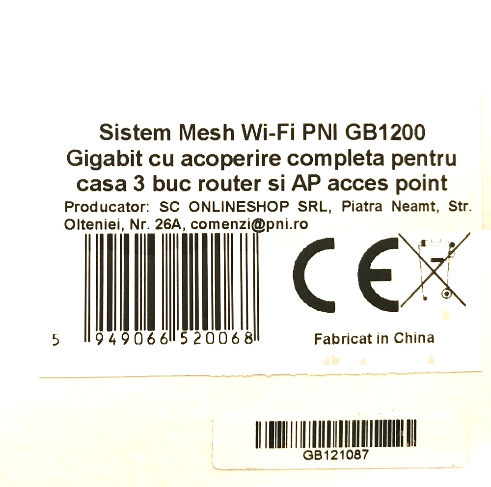 PNI GB1200 Gigabit Wi-Fi Mesh sistema su visapusiška aprėptimi namams, 3 vnt. maršrutizatorius ir AP prieigos taškas