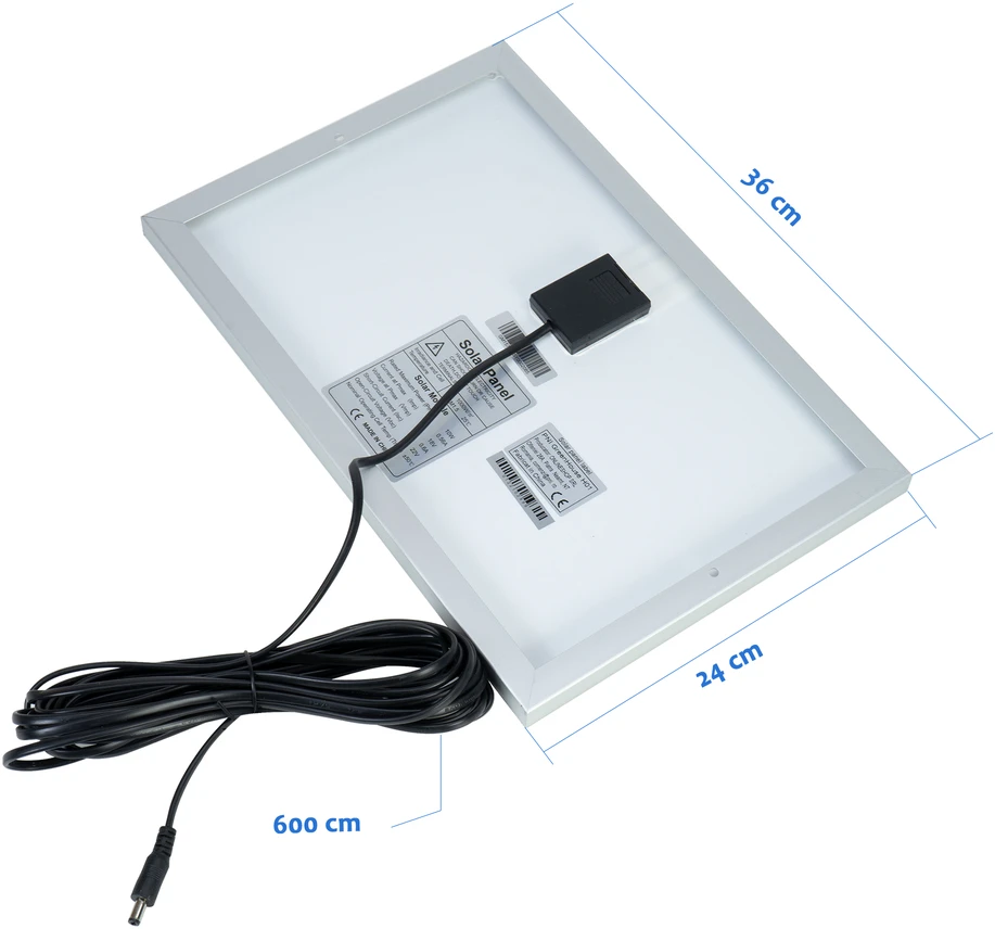 PNI GreenHouse H01 30W saulės fotovoltinė sistema su 12V / 7Ah akumuliatoriumi, USB / radiju / MP3, 2 LED lemputėmis