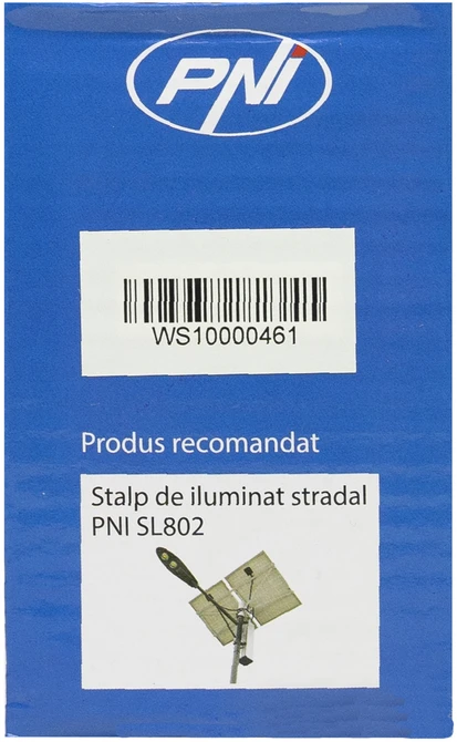 PNI GreenHouse WS10 LED saulės energija įkraunamas šviestuvas, 100 LED, 600 lm, PIR kampas 120 laipsnių, baterija 1800 mAh, montuojamas ant sienos