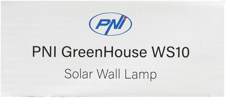 PNI GreenHouse WS10 LED saulės energija įkraunamas šviestuvas, 100 LED, 600 lm, PIR kampas 120 laipsnių, baterija 1800 mAh, montuojamas ant sienos