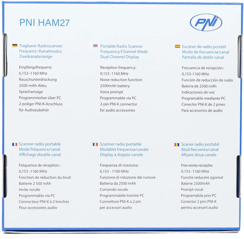 PNI HAM27 kelių dažnių nešiojamas radijo skaitytuvas mėgėjų radijui, visų dažnių skaitytuvas