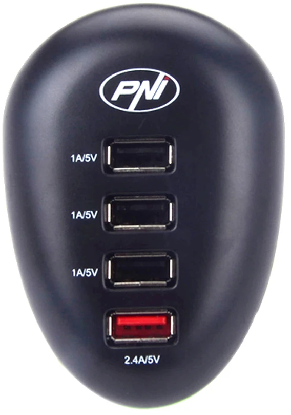 PNI HC41 USB įkroviklis telefonams, planšetiniams kompiuteriams, fotoaparatams
