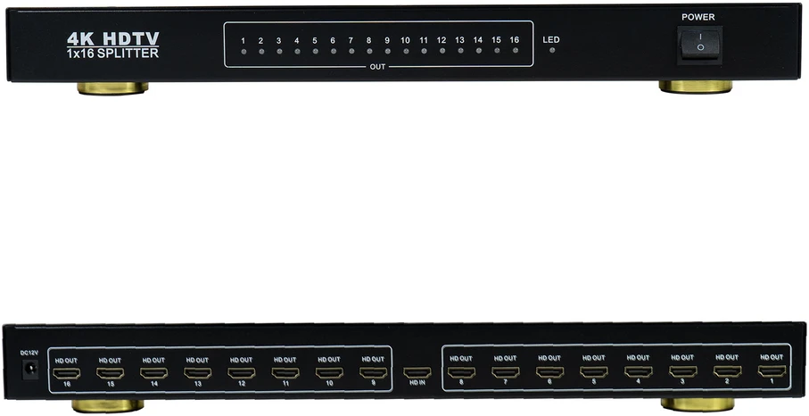 PNI HDMI 1.4 3D 16 prievadų UltraHD 4Kx2K skirstytuvas