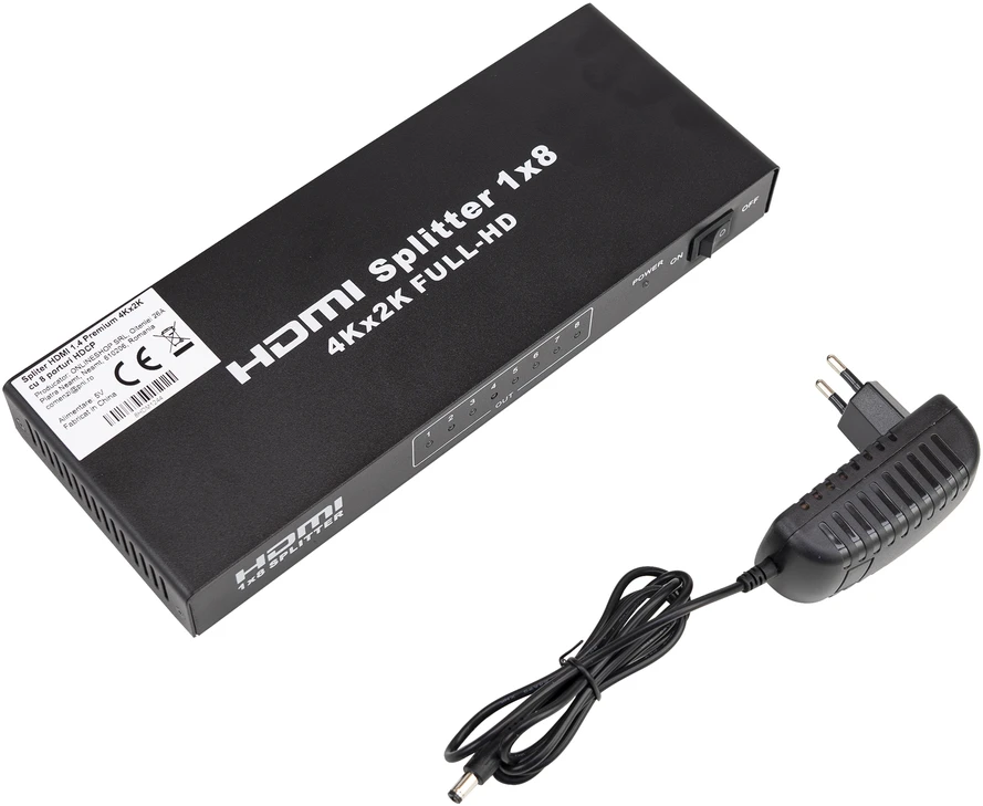 PNI HDMI 1.4 Premium 4Kx2K skirstytuvas su 8 HDCP prievadais