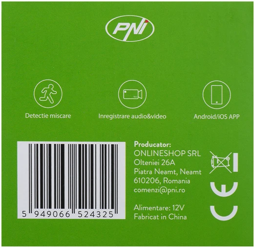 PNI House IP52LR 2MP 1080P belaidė vaizdo stebėjimo kamera su IP apsauga naudojimui lauke ir viduje, Micro SD lizdu bei naktiniu režimu