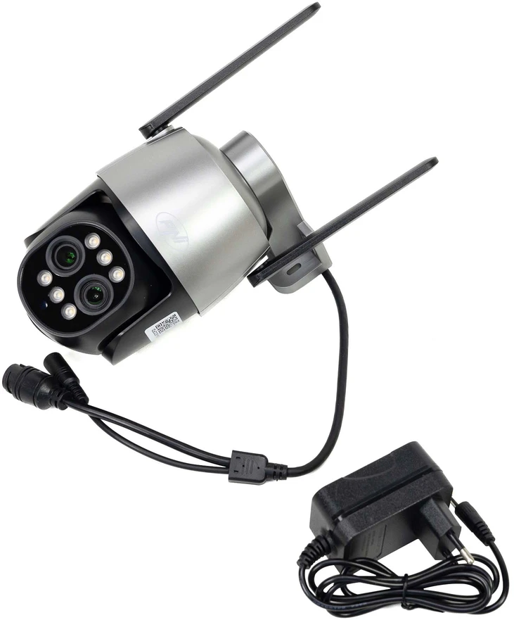 PNI House IP574 vaizdo stebėjimo kamera su „Wi-Fi“, PTZ, dvigubu objektyvu 4MP + 4MP, 10X optiniu priartinimu, IP65