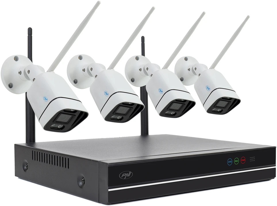 PNI House WiFi660 NVR 8 kanalų vaizdo stebėjimo rinkinys ir 4 lauko belaidės kameros 3Mpx, P2P, IP66