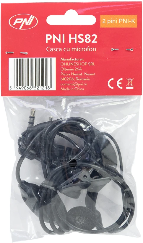 PNI HS82 2 kontaktų ausinės su PNI kištuku (Kenwood)