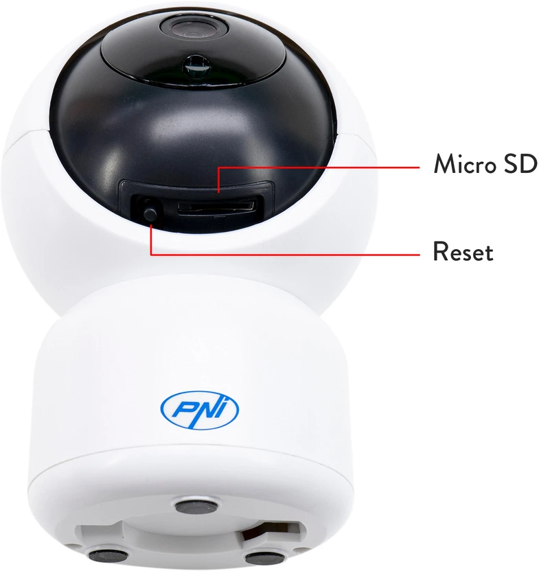 PNI IP390T 1080P vaizdo stebėjimo kameros komplektas su PTZ WiFi H264+MicroSD atminties kortele PNI 128GB su SD adapteriu