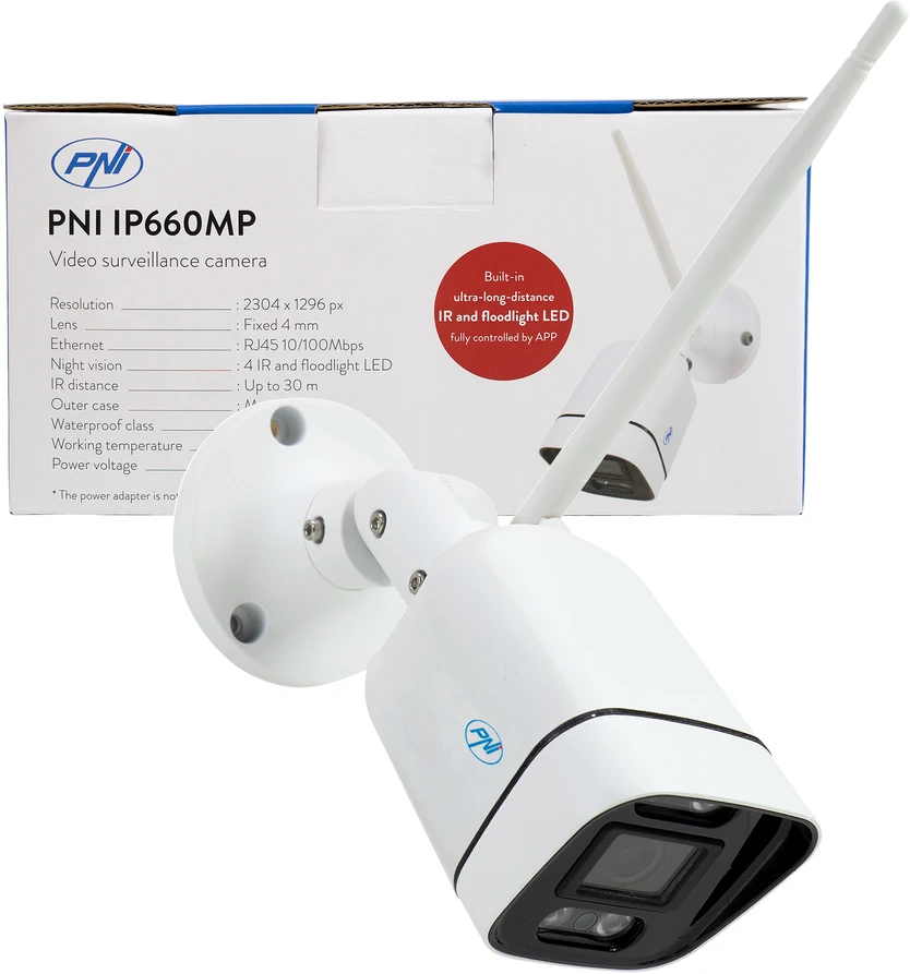PNI IP660MP 3Mpx belaidė vaizdo stebėjimo kamera, skirta naudoti lauke ir viduje, tik WiFi630 rinkiniui