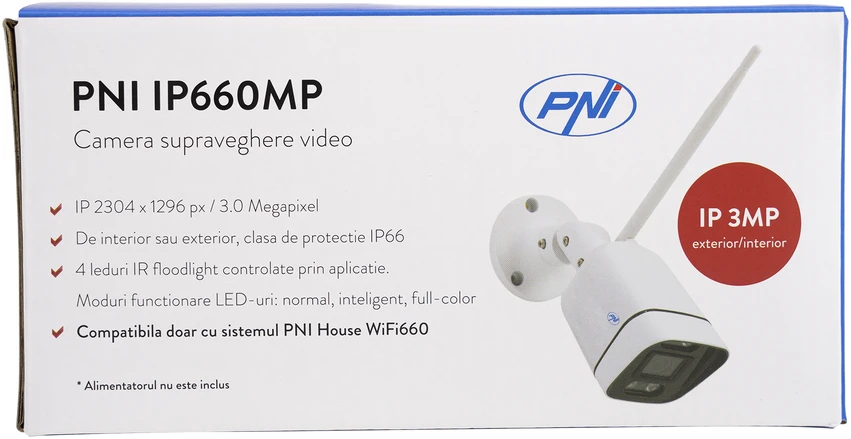 PNI IP660MP 3Mpx belaidė vaizdo stebėjimo kamera, skirta naudoti lauke ir viduje, tik WiFi630 rinkiniui