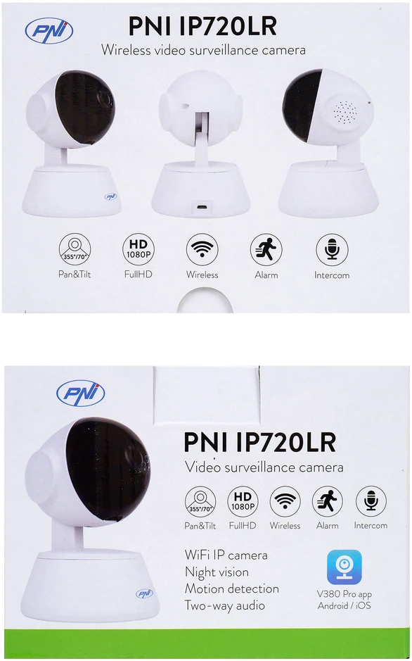 PNI IP720LR 1080P 2 MP vaizdo stebėjimo kamera su IP P2P PTZ belaidžiu ryšiu, Micro SD kortelės lizdu