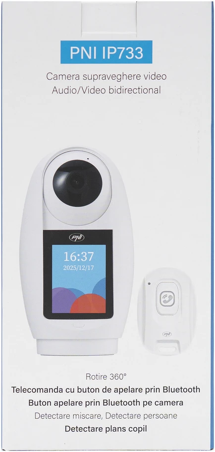 PNI IP733 3MP vaizdo stebėjimo kamera, dvipusis garso ir vaizdo ryšys, su Bluetooth SOS iškvietimo mygtuku, ekranu, kūdikio stebėjimo funkcija