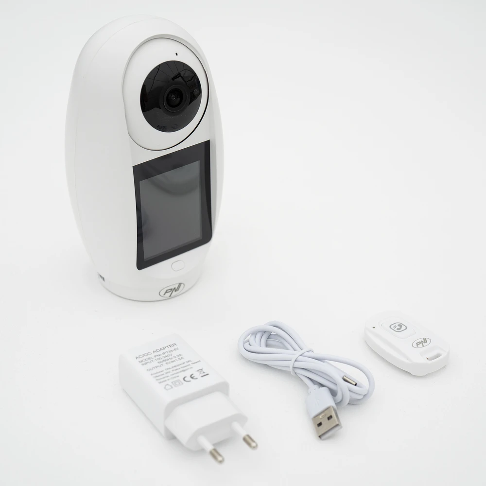 PNI IP733 3MP vaizdo stebėjimo kamera, dvipusis garso ir vaizdo ryšys, su Bluetooth SOS iškvietimo mygtuku, ekranu, kūdikio stebėjimo funkcija