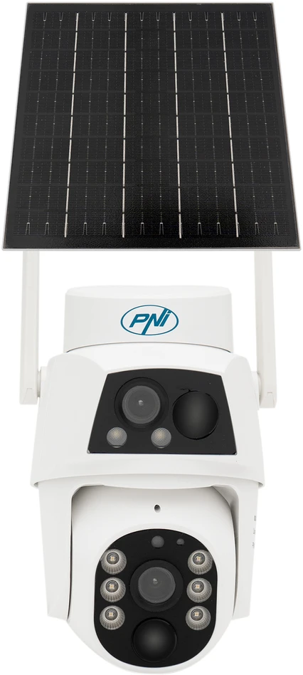 PNI IP794 vaizdo stebėjimo kamera su „Wi-Fi“, PTZ, dvigubu objektyvu 2MP + 2MP, 5,5W saulės baterija, 8000mAh akumuliatoriumi