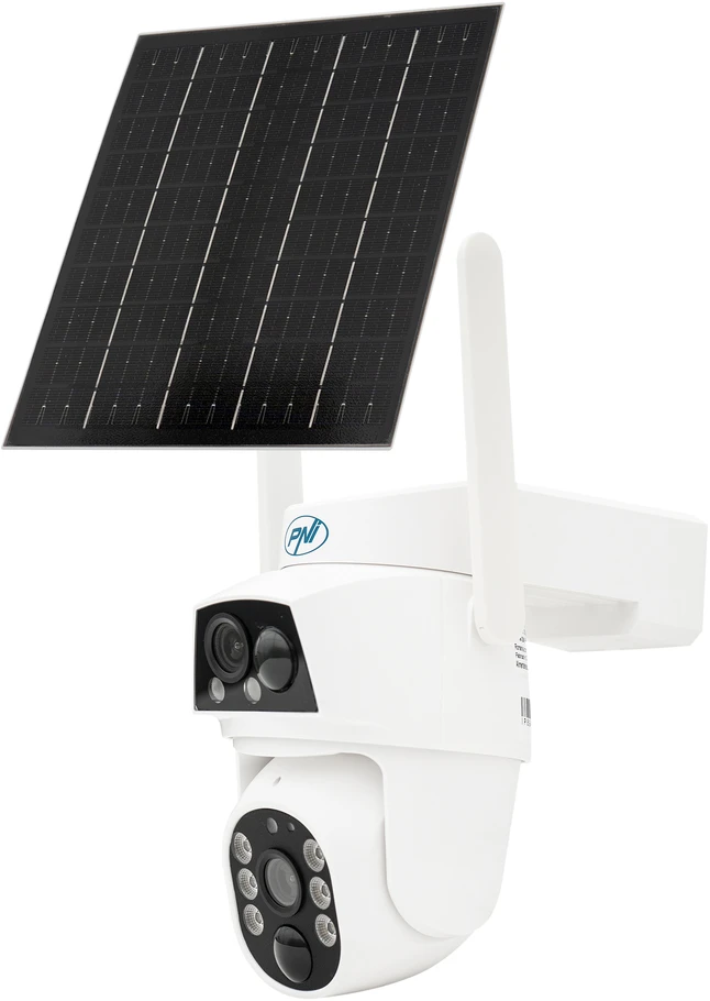 PNI IP794 vaizdo stebėjimo kamera su „Wi-Fi“, PTZ, dvigubu objektyvu 2MP + 2MP, 5,5W saulės baterija, 8000mAh akumuliatoriumi