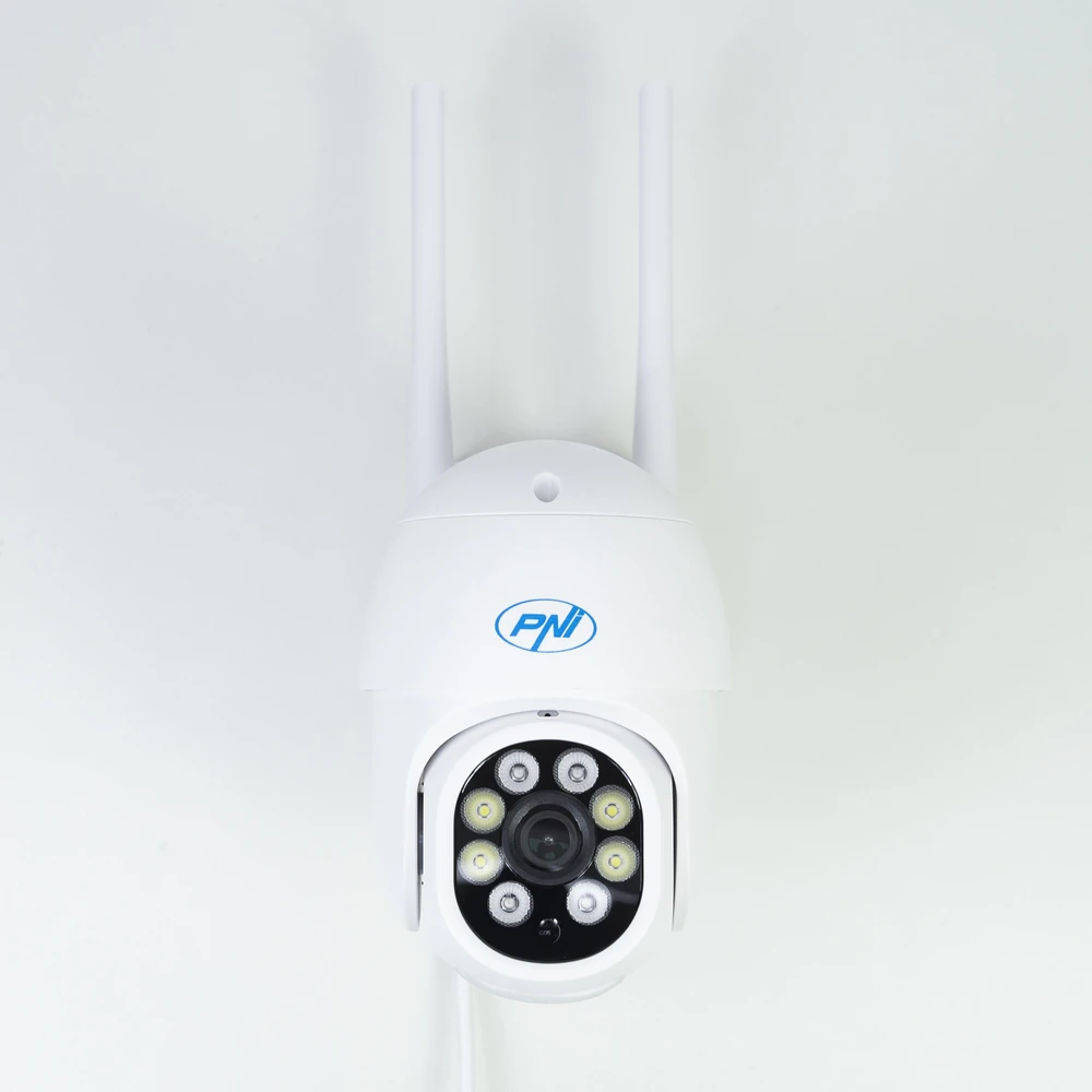 PNI IP840 belaidė vaizdo stebėjimo kamera + PNI 128GB WiFi kortelė, PTZ, 8MP 4K, micro SD lizdas, autonominė, AI funkcijos, ONVIF, ICSee programėlė