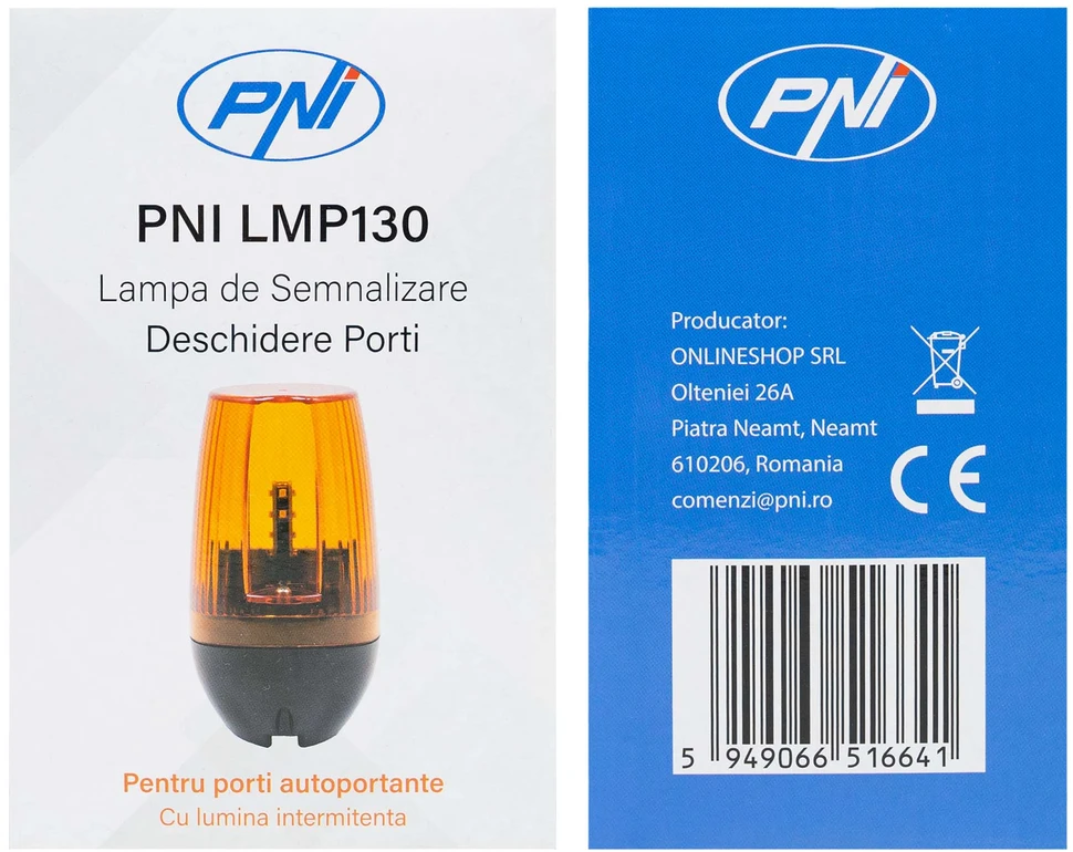 PNI Įspėjamoji lemputė savaime laikomiems vartams
