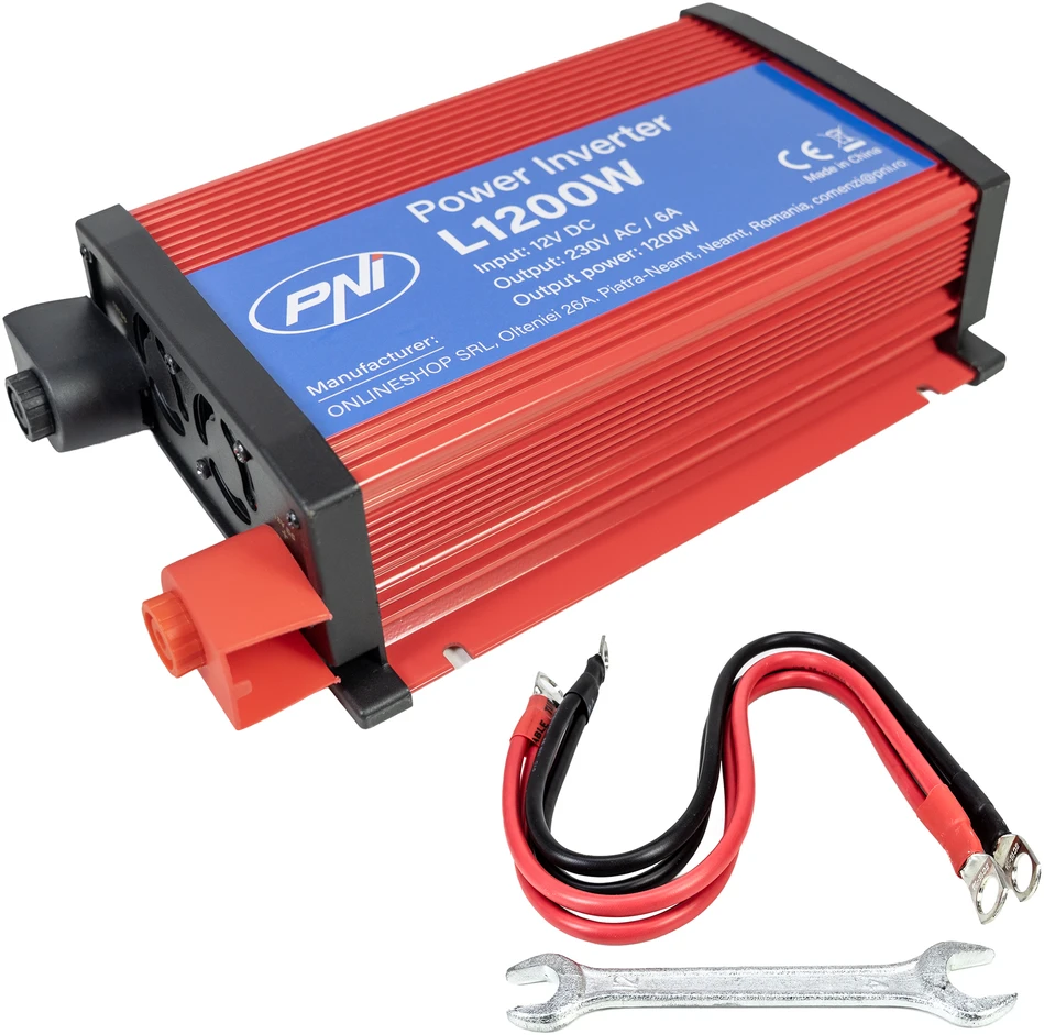 PNI įtampos keitiklis L1200W maitinimo šaltinis 12V 230V išvestis