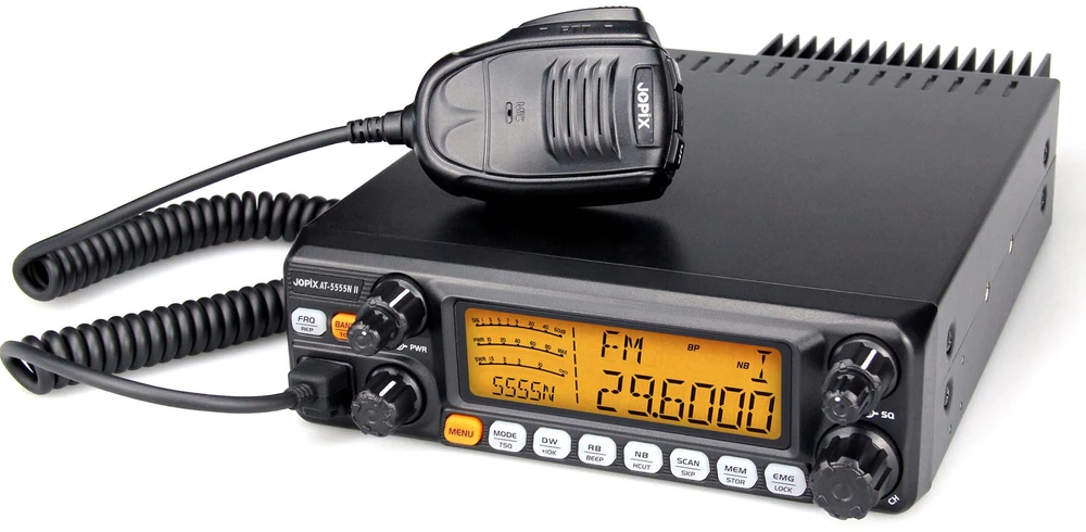 PNI Jopix AT-5555N II mėgėjiškos radijo stoties komplektas, AM, FM, SSB ir pridedamas lipnus padėkliukas su vėliavėle