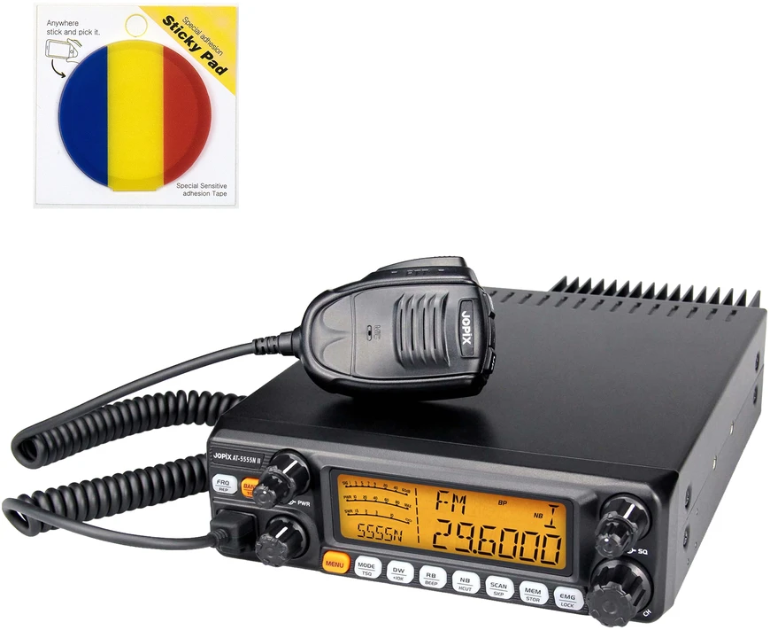 PNI Jopix AT-5555N II mėgėjiškos radijo stoties komplektas, AM, FM, SSB ir pridedamas lipnus padėkliukas su vėliavėle