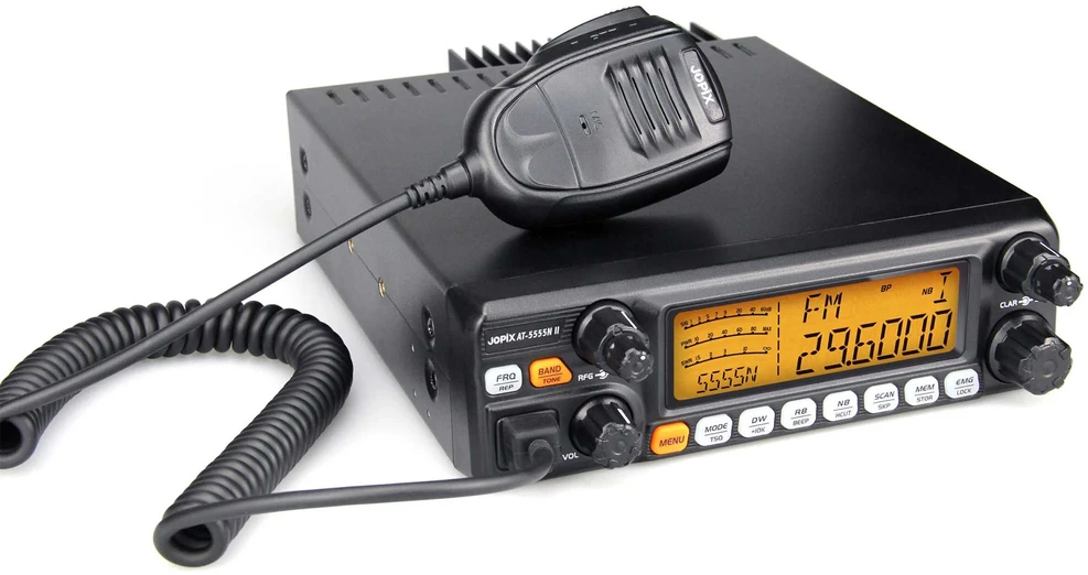 PNI Jopix AT-5555N II mėgėjiškos radijo stoties komplektas, AM, FM, SSB ir pridedamas lipnus padėkliukas su vėliavėle