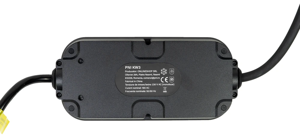 PNI KW3 16A 3.5KW nešiojamas įkroviklis elektromobiliams 230V, vienfazis, Type 2 jungtis, atsparus vandeniui
