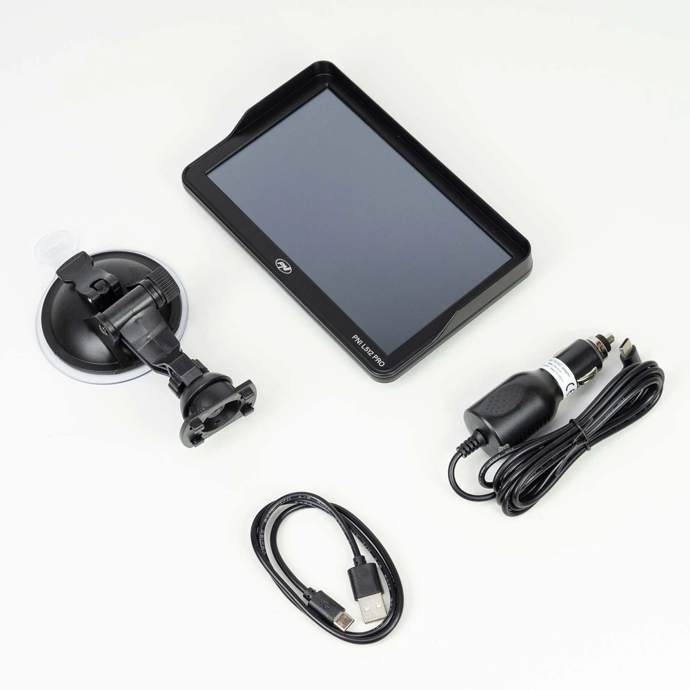 PNI L512 PRO GPS navigacijos sistema su skydeliu nuo saulės, 7 colių, 800 MHz, 512MB DDR, 16GB vidinė atmintis, FM siųstuvas