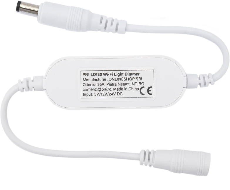 PNI LD120 išmanusis šviesos reguliatorius su WiFi, valdymas per „Tuya Smart“ programėlę, 5V/12V/24V DC maitinimo šaltinis, maksimali galia 72W