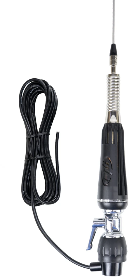PNI LED 1000 CB sulankstoma antena, 100 cm ilgio, su kabeliu ir fiksuotu „drugelio“ tipo laikikliu, 26-30 MHz, 300 W, šviečia siuntimo metu