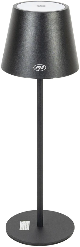PNI LT04B stalinė lempa su 2,5W LED, 1200 mAh baterija, įkrovimas per USB-C, 150 liumenų, šilta balta šviesa 3000K, spalva juoda
