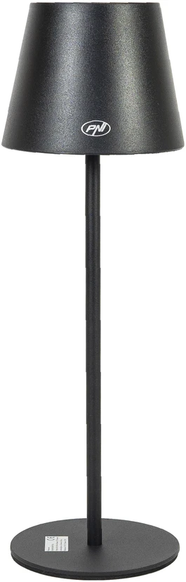 PNI LT04B stalinė lempa su 2,5W LED, 1200 mAh baterija, įkrovimas per USB-C, 150 liumenų, šilta balta šviesa 3000K, spalva juoda