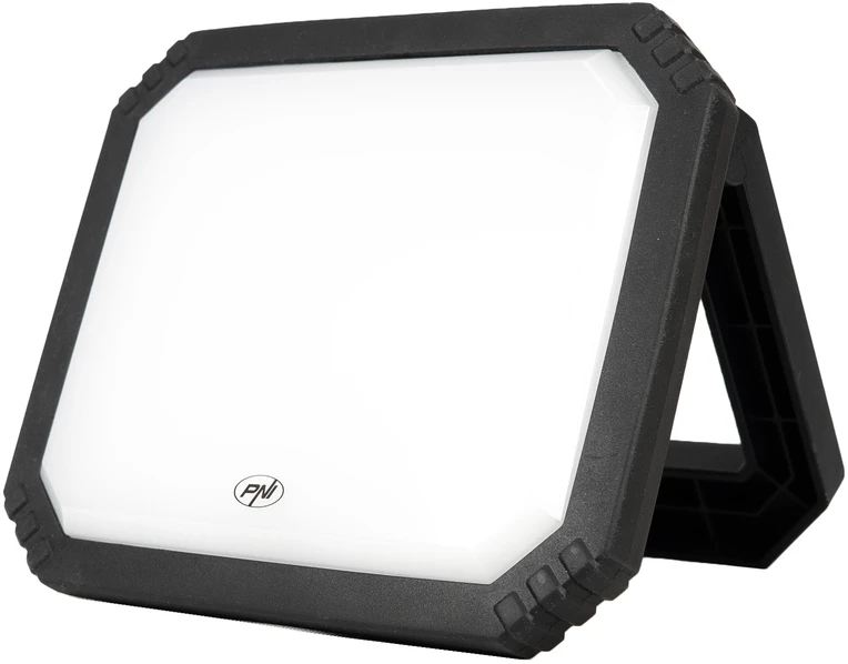 PNI LW10 10W LED darbinis žibintas, nešiojamas, įkraunamas, su 2 x 18650 4000mAh baterijomis, 6500K, IP54, 700 lm, 2 ryškumo lygiai