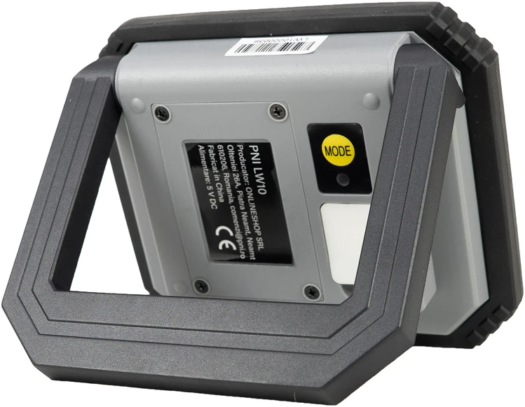 PNI LW10 10W LED darbinis žibintas, nešiojamas, įkraunamas, su 2 x 18650 4000mAh baterijomis, 6500K, IP54, 700 lm, 2 ryškumo lygiai