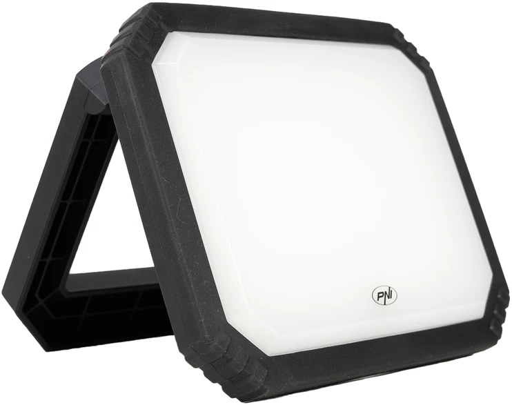 PNI LW10 10W LED darbinis žibintas, nešiojamas, įkraunamas, su 2 x 18650 4000mAh baterijomis, 6500K, IP54, 700 lm, 2 ryškumo lygiai