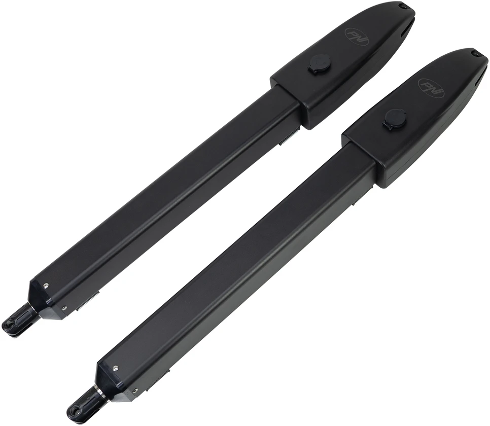 PNI MAB600 varstomų vartų automatikos komplektas su 2 varikliais, lempute, fotoelementais, nuotolinio valdymo pulteliais ir valdymo pultu, vartų ilgis iki 2 x 3 m, vartų svoris iki 600 kg, su eigos ribotuvu.