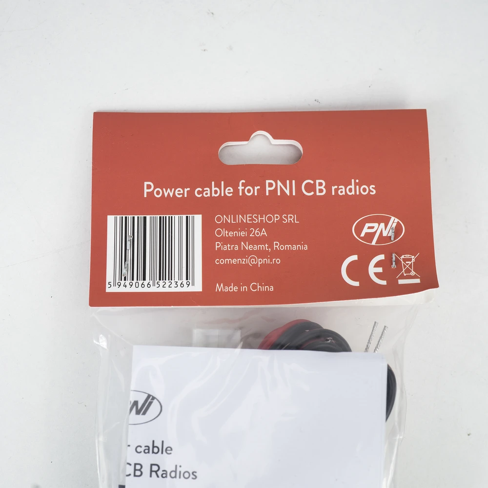 PNI maitinimo kabelis su 3A saugikliu ir jungtimi CB PNI radijo stotims HP 8000L, 8001L, 8024, 9001 PRO, 9700, ilgis 2 metrai