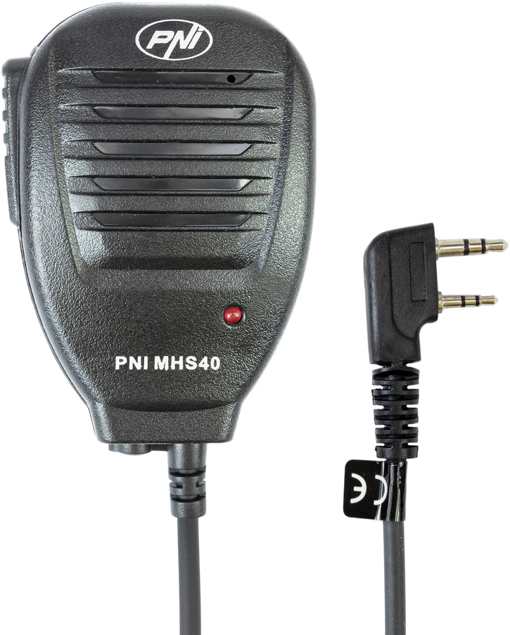 PNI MHS40 2 kontaktų PNI garsiakalbis-mikrofonas, suderinamas su PMR, VHF / UHF stotimis