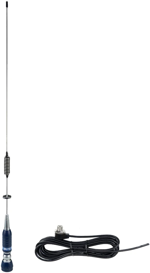 PNI ML75 CB antenos komplektas ir PNI T601 montavimo kabelis, ilgis 75cm, 26-28MHz, 300W, sulankstoma,