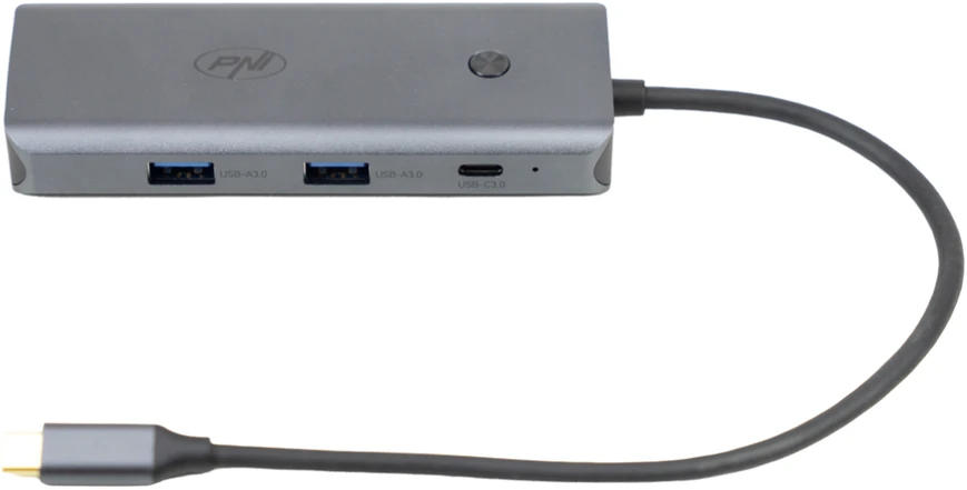 PNI MP15S USB-C į HDMI daugiafunkcis adapteris, 2 x USB 3.0, SD/TF, RJ45, USB-C PD