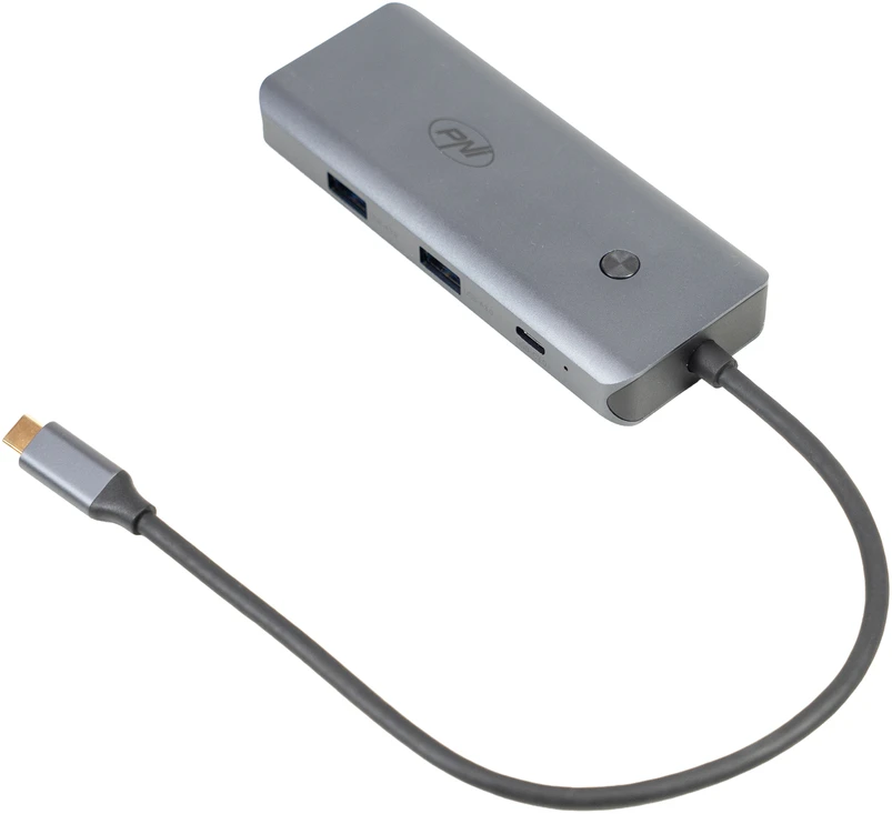PNI MP15S USB-C į HDMI daugiafunkcis adapteris, 2 x USB 3.0, SD/TF, RJ45, USB-C PD