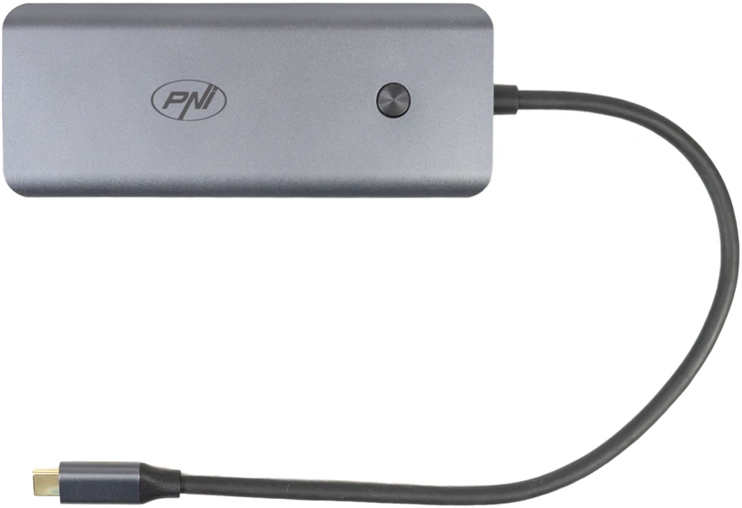 PNI MP15S USB-C į HDMI daugiafunkcis adapteris, 2 x USB 3.0, SD/TF, RJ45, USB-C PD