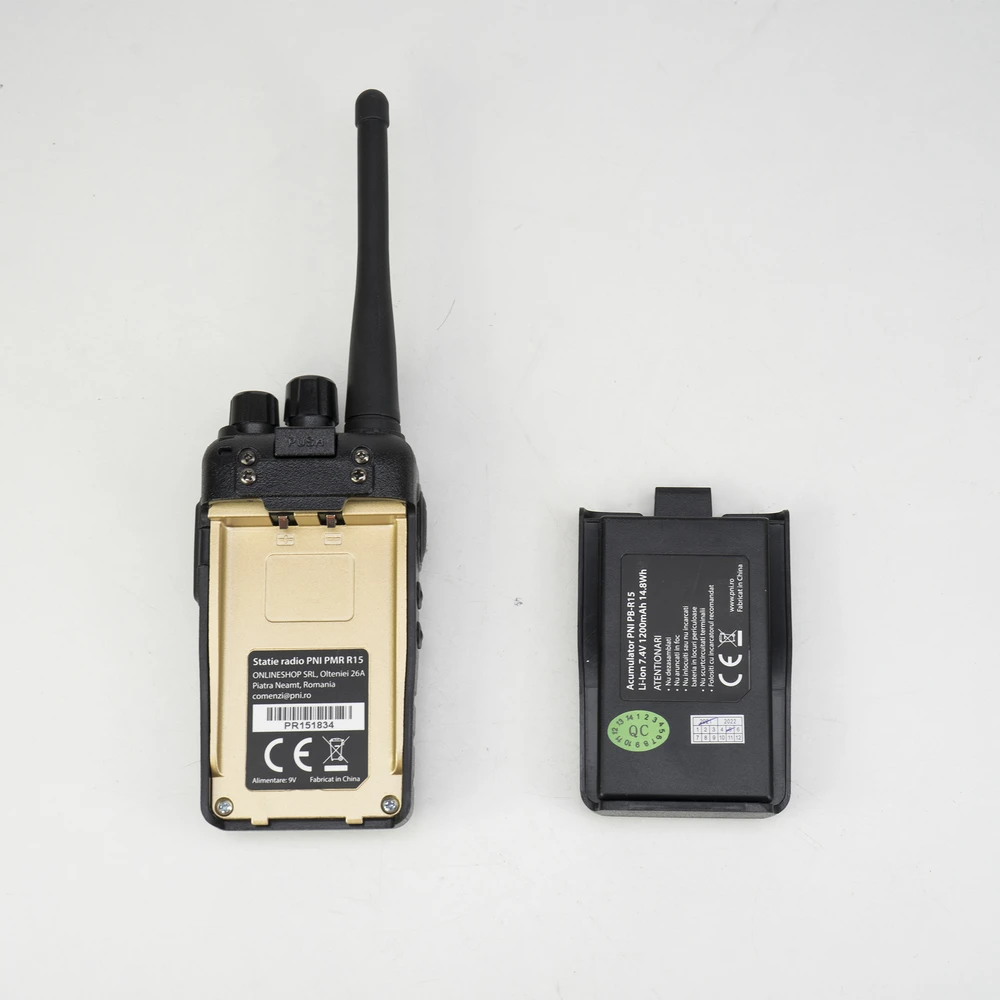 PNI PMR R15 0,5W profesionali nešiojama radijo stotelė, ASQ, TOT, monitorius, programuojama, 1200mAh baterija, CTCSS-DCS kodai
