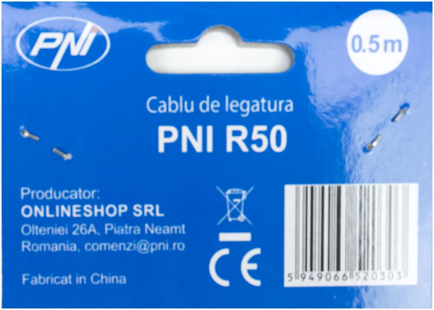 PNI R50 jungiamasis kabelis su PL259 kištukais, ilgis 50cm