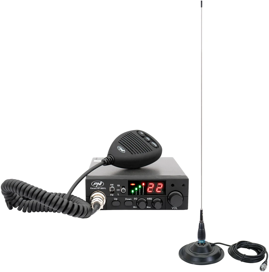 PNI radijo stotelė PNI ESCORT CB 8001L ASQ + CB PNI ML145 antena su magnetu 145 / PL