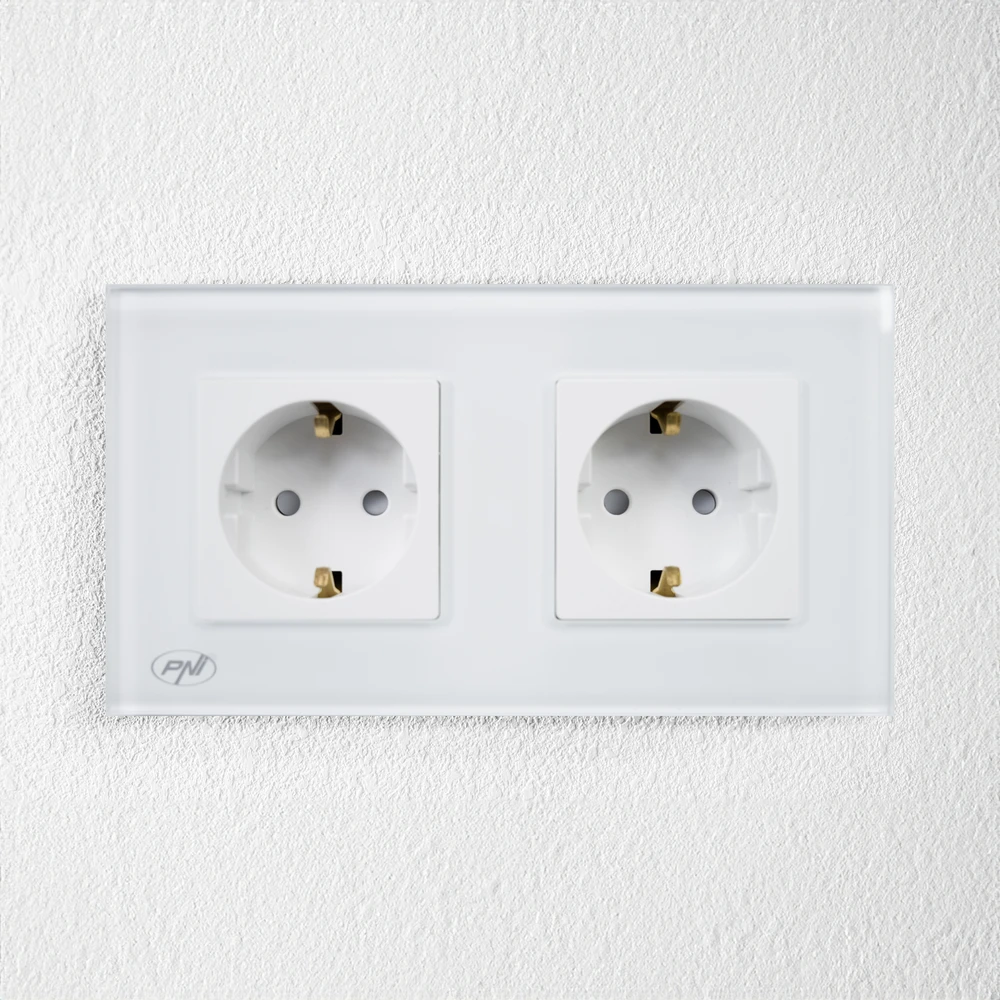 PNI RM202W stiklinis dvigubas rėmelis PNI lizdams