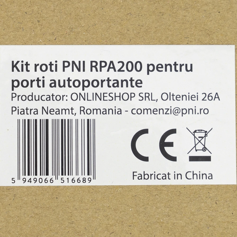 PNI RPA200 ratukų komplektas savaime laikomiems vartams, kurių maks. aukštis 210 cm