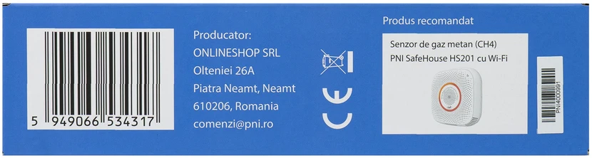 PNI Safe House 400 dujų jutiklio ir 3/4 colio solenoidinio vožtuvo komplektas, garsinis ir šviesos signalas, 85dB, aptinka gamtines dujas, metano dujas (CH4)